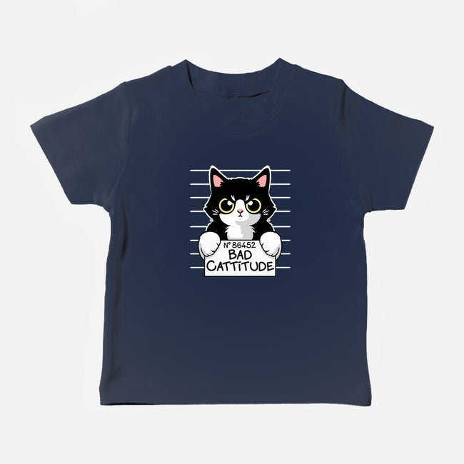 Bad Cattitude-baby basic tee-NemiMakeit