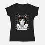Bad Cattitude-womens v-neck tee-NemiMakeit