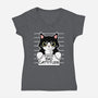 Bad Cattitude-womens v-neck tee-NemiMakeit