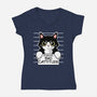Bad Cattitude-womens v-neck tee-NemiMakeit