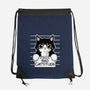 Bad Cattitude-none drawstring bag-NemiMakeit