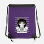 Bad Cattitude-none drawstring bag-NemiMakeit