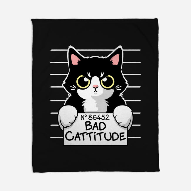 Bad Cattitude-none fleece blanket-NemiMakeit