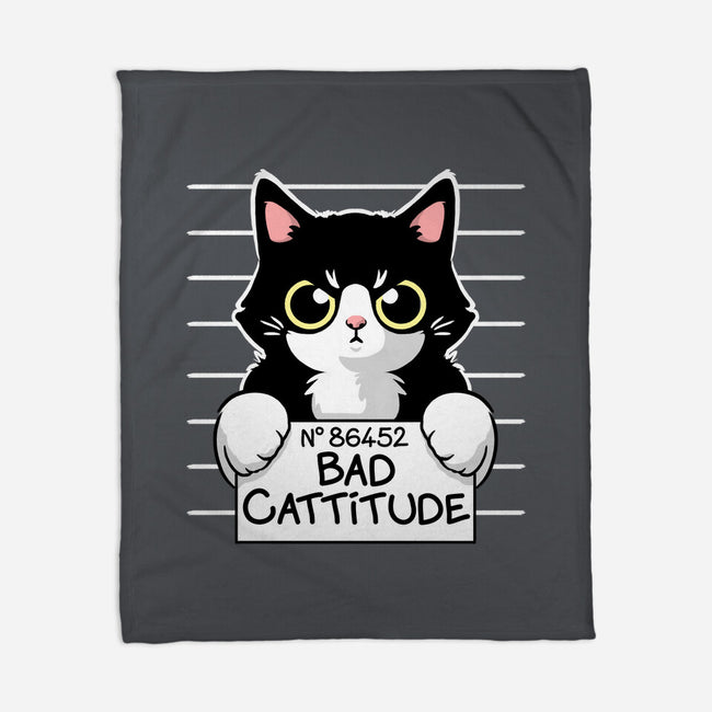 Bad Cattitude-none fleece blanket-NemiMakeit