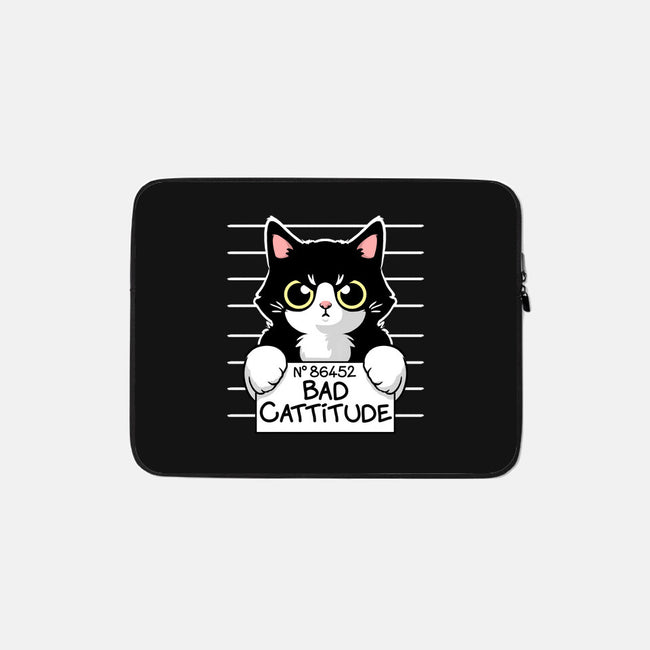 Bad Cattitude-none zippered laptop sleeve-NemiMakeit