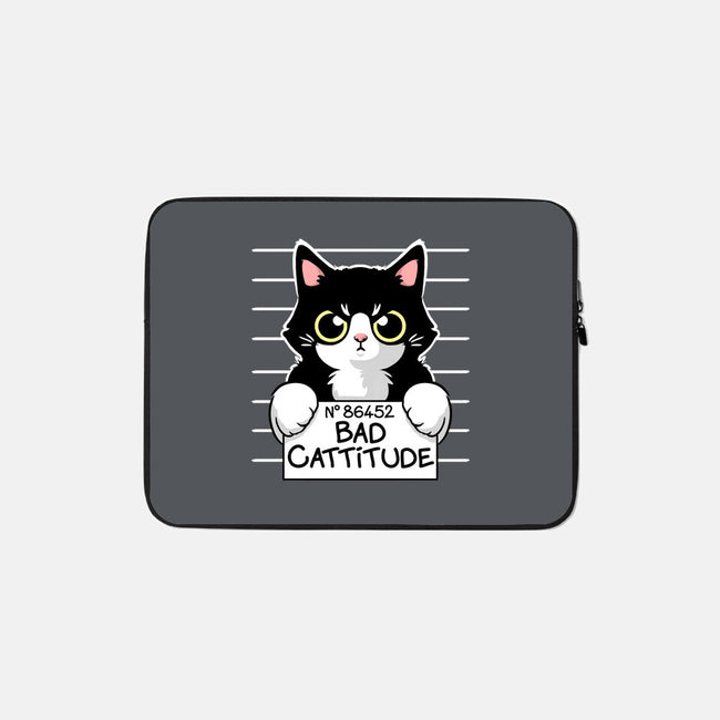 Bad Cattitude-none zippered laptop sleeve-NemiMakeit