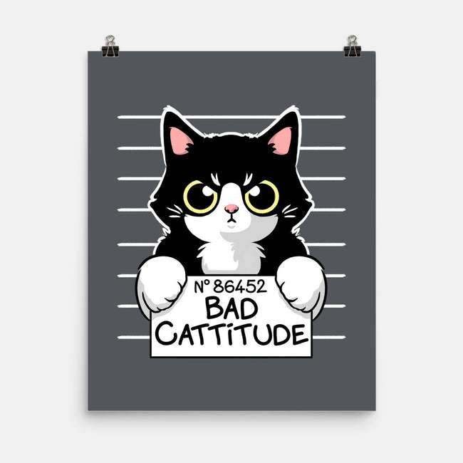 Bad Cattitude-none matte poster-NemiMakeit