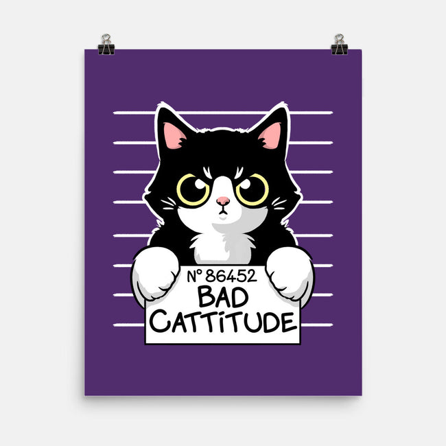 Bad Cattitude-none matte poster-NemiMakeit