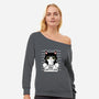 Bad Cattitude-womens off shoulder sweatshirt-NemiMakeit