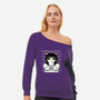 Bad Cattitude-womens off shoulder sweatshirt-NemiMakeit