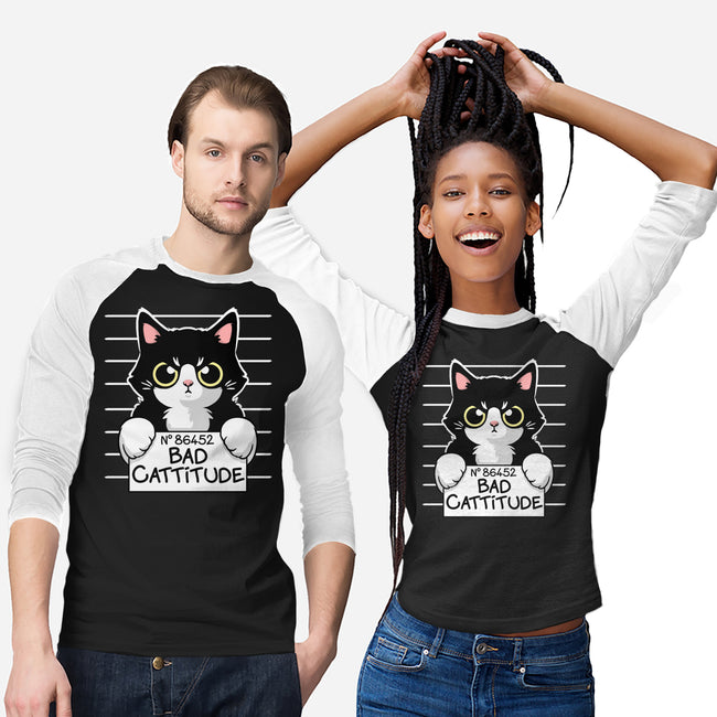 Bad Cattitude-unisex baseball tee-NemiMakeit