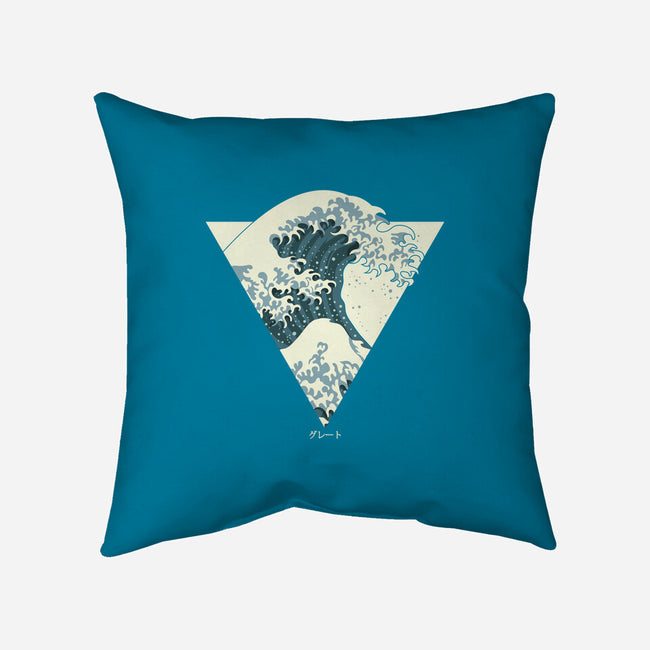 Great Wave-none removable cover throw pillow-dewinpal