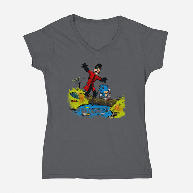 There are Treasures Everywhere-womens v-neck tee-mikebonales