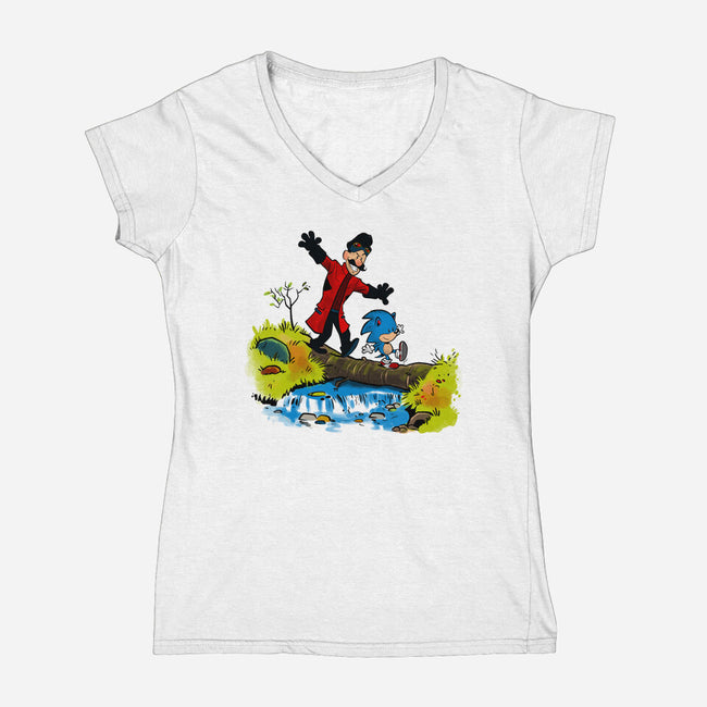 There are Treasures Everywhere-womens v-neck tee-mikebonales