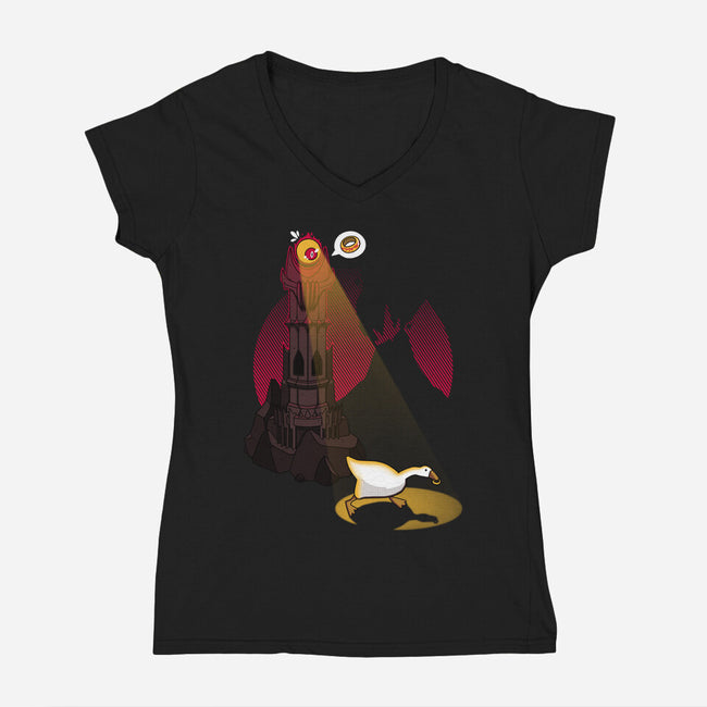 Lord of the Honks-womens v-neck tee-theteenosaur