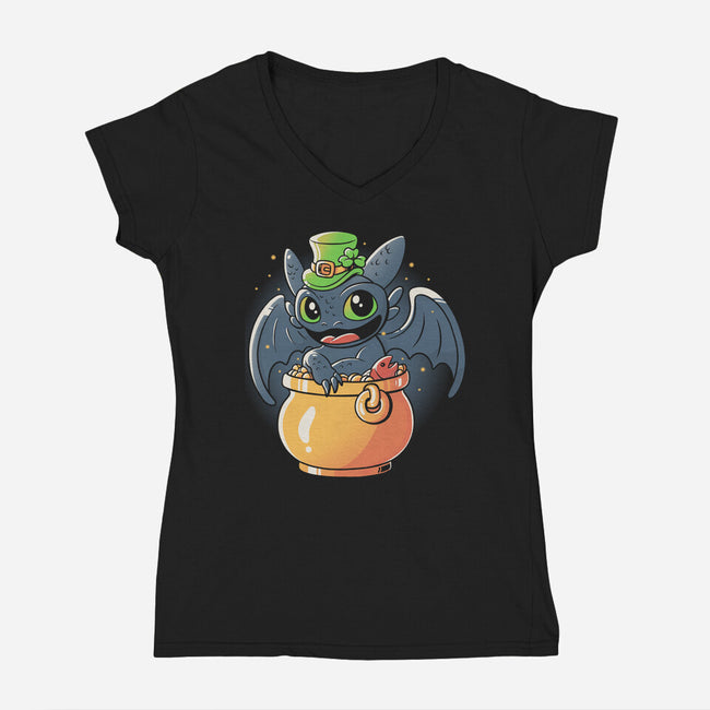 Irish Dragon-womens v-neck tee-eduely