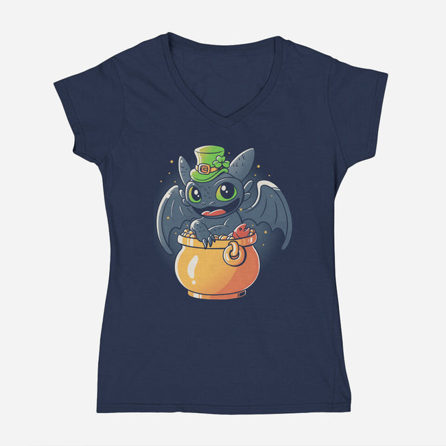 Irish Dragon-womens v-neck tee-eduely