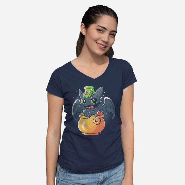 Irish Dragon-womens v-neck tee-eduely