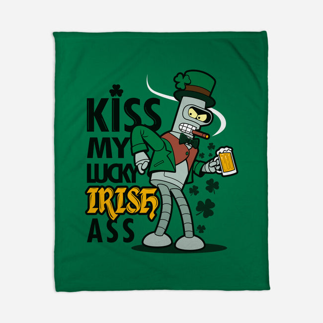 Kiss My Lucky Irish Ass-none fleece blanket-Boggs Nicolas