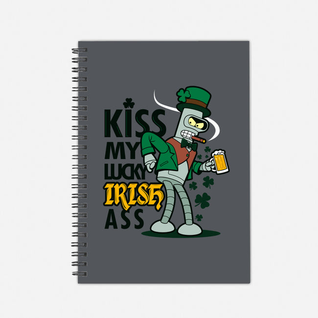 Kiss My Lucky Irish Ass-none dot grid notebook-Boggs Nicolas