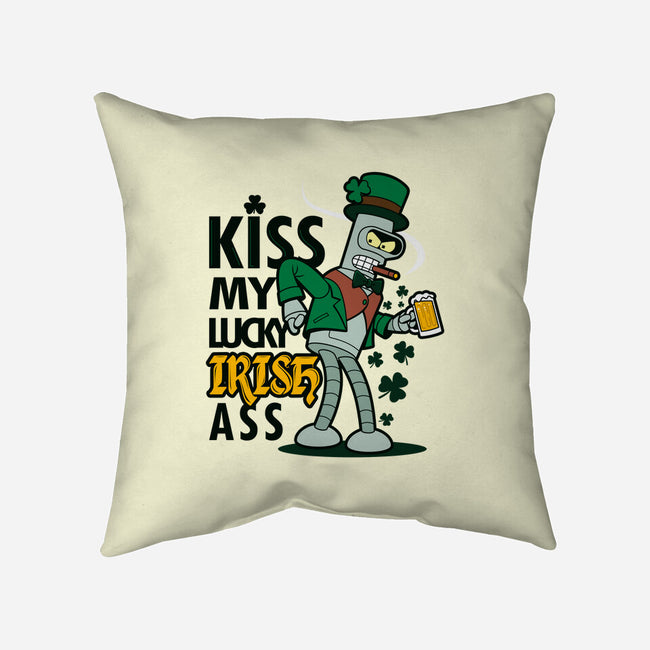 Kiss My Lucky Irish Ass-none removable cover w insert throw pillow-Boggs Nicolas