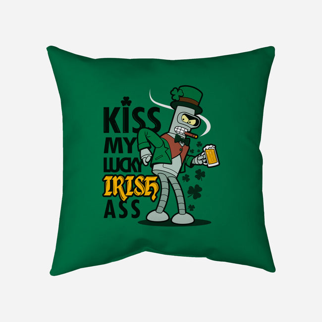Kiss My Lucky Irish Ass-none removable cover w insert throw pillow-Boggs Nicolas