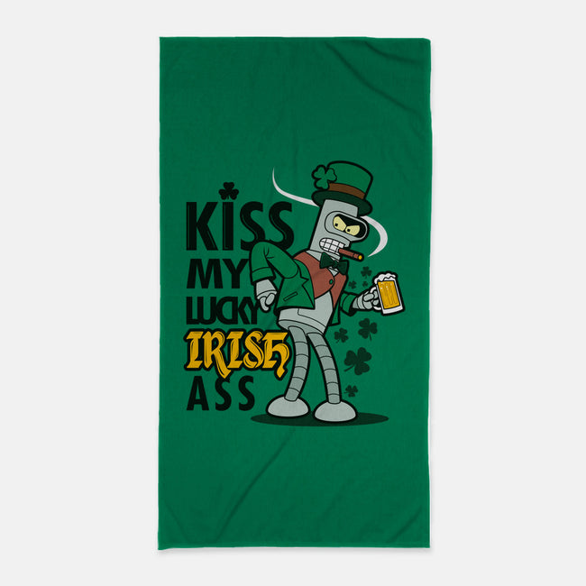 Kiss My Lucky Irish Ass-none beach towel-Boggs Nicolas