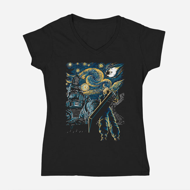 Starry Remake-womens v-neck tee-ddjvigo