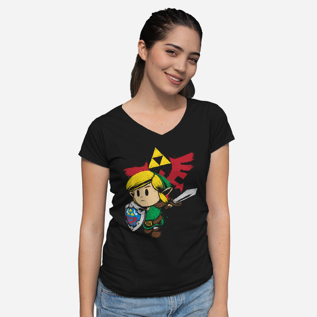 Hylian Hero-womens v-neck tee-DrMonekers