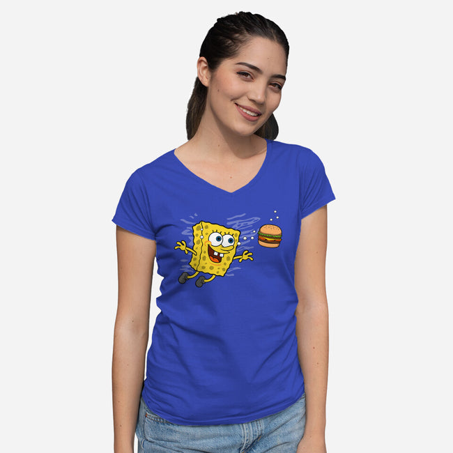 Spongemind-womens v-neck tee-Melonseta