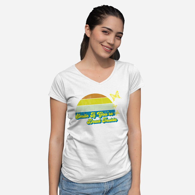 Smile if You're Dead Inside-womens v-neck tee-benyamine12