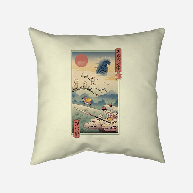 Wolf Princess Ukiyo-E-none removable cover w insert throw pillow-vp021