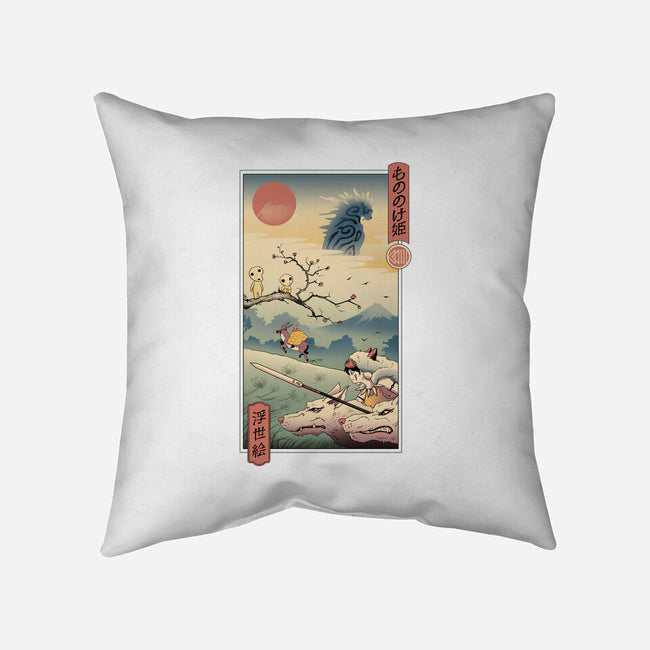 Wolf Princess Ukiyo-E-none removable cover w insert throw pillow-vp021