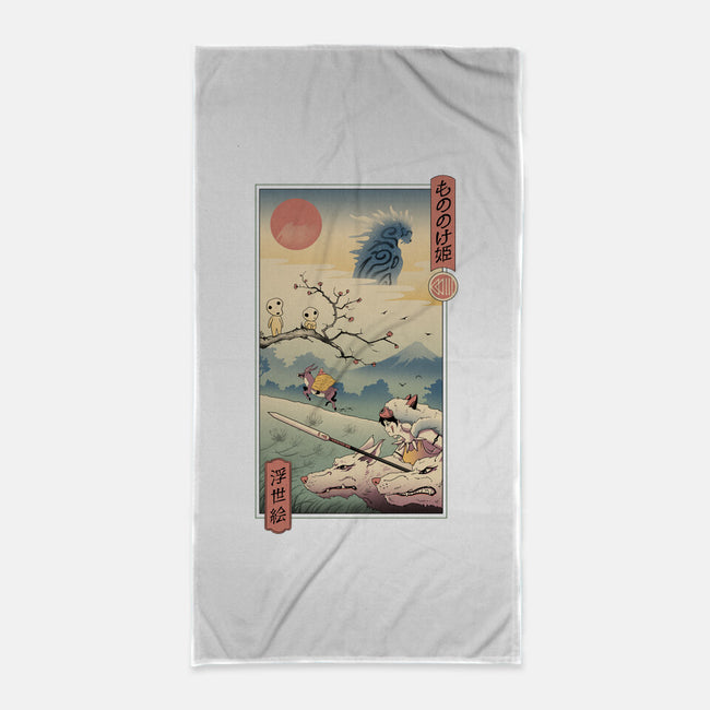 Wolf Princess Ukiyo-E-none beach towel-vp021