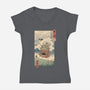 Moving Castle Ukiyo-E-womens v-neck tee-vp021
