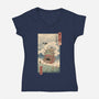 Moving Castle Ukiyo-E-womens v-neck tee-vp021