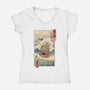 Moving Castle Ukiyo-E-womens v-neck tee-vp021