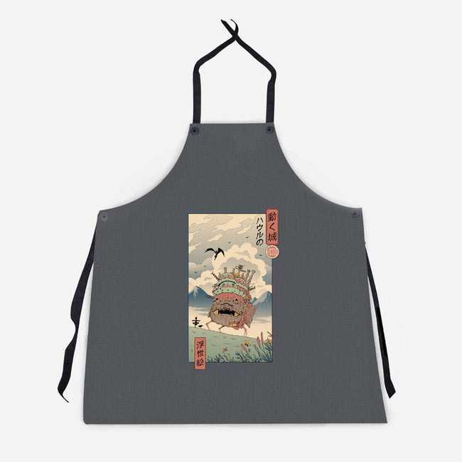 Moving Castle Ukiyo-E-unisex kitchen apron-vp021