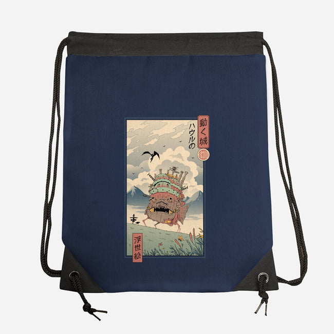 Moving Castle Ukiyo-E-none drawstring bag-vp021