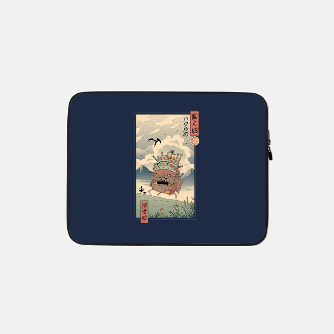 Moving Castle Ukiyo-E-none zippered laptop sleeve-vp021