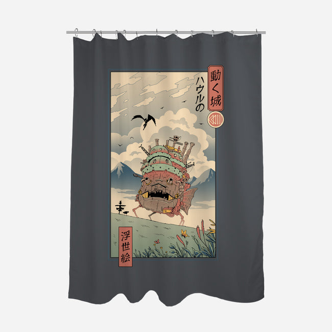 Moving Castle Ukiyo-E-none polyester shower curtain-vp021