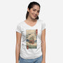 Moving Castle Ukiyo-E-womens v-neck tee-vp021