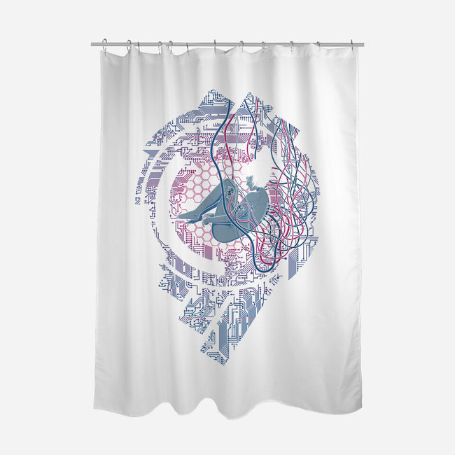 Wired Existence-none polyester shower curtain-pigboom