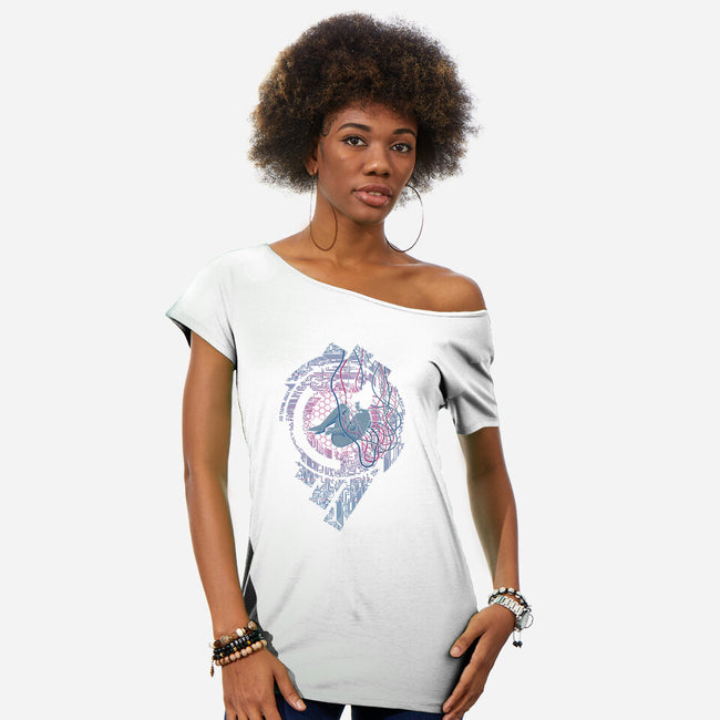 Wired Existence-womens off shoulder tee-pigboom
