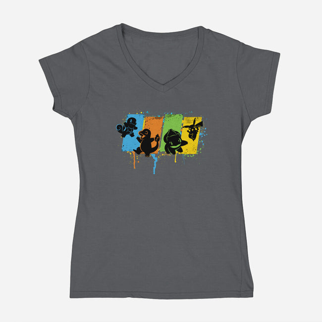 Pokequest-womens v-neck tee-rocketman_art