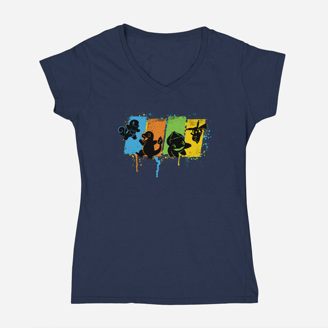 Pokequest-womens v-neck tee-rocketman_art