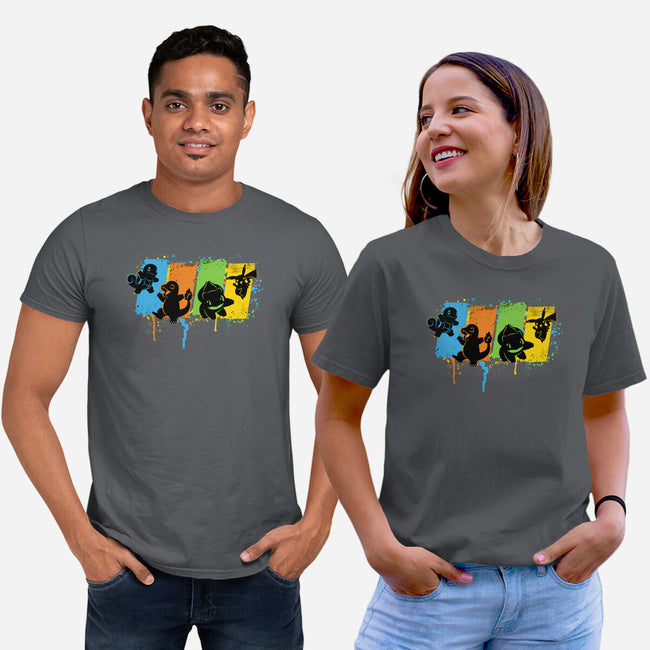 Pokequest-unisex basic tee-rocketman_art