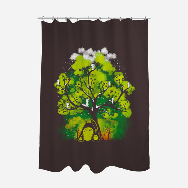 My Neighbor's Forest-none polyester shower curtain-constantine2454