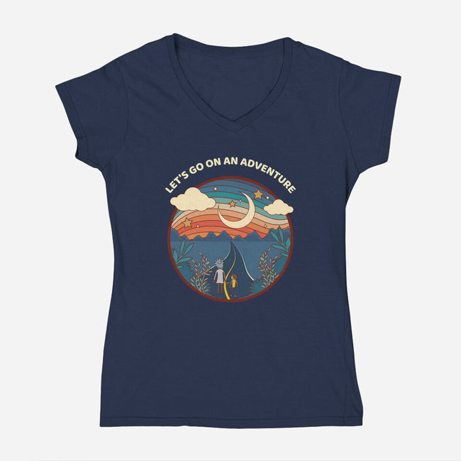 Let's Go on An Adventure-womens v-neck tee-zody