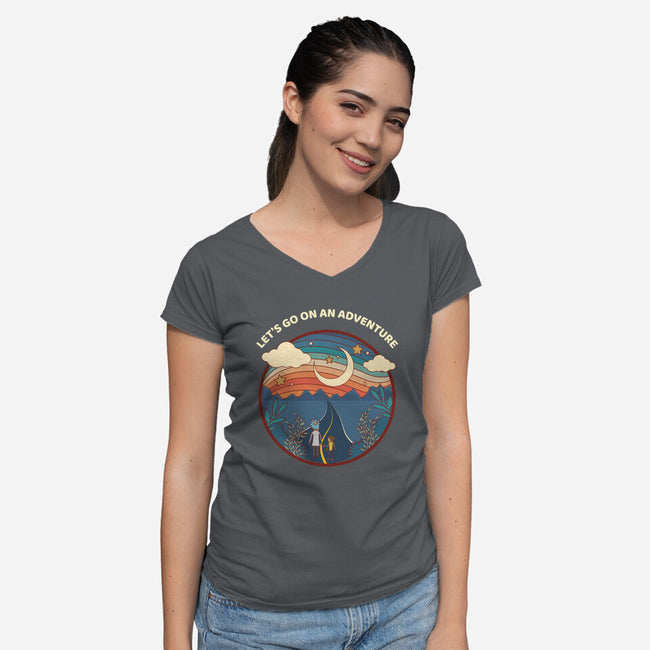 Let's Go on An Adventure-womens v-neck tee-zody